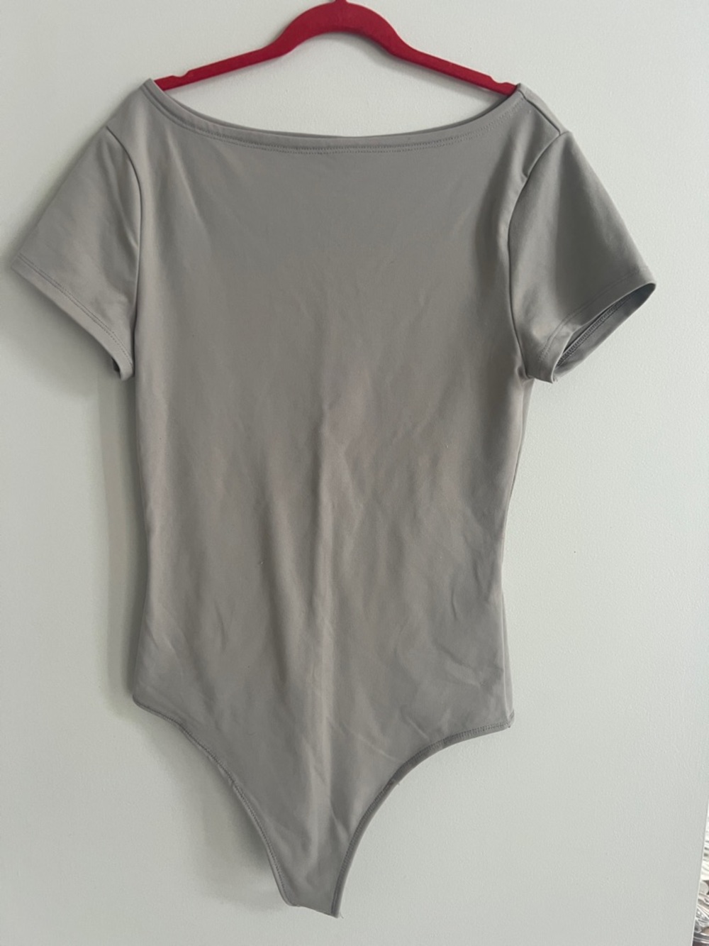 Abercrombie & Fitch Neutral Minimal Short-Sleeve Bodysuit, Size S